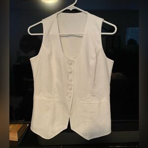 White Button-Up Vest